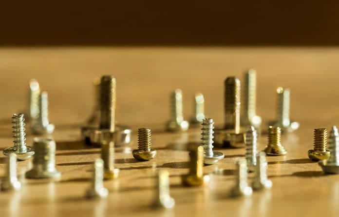A selection of typical fasteners